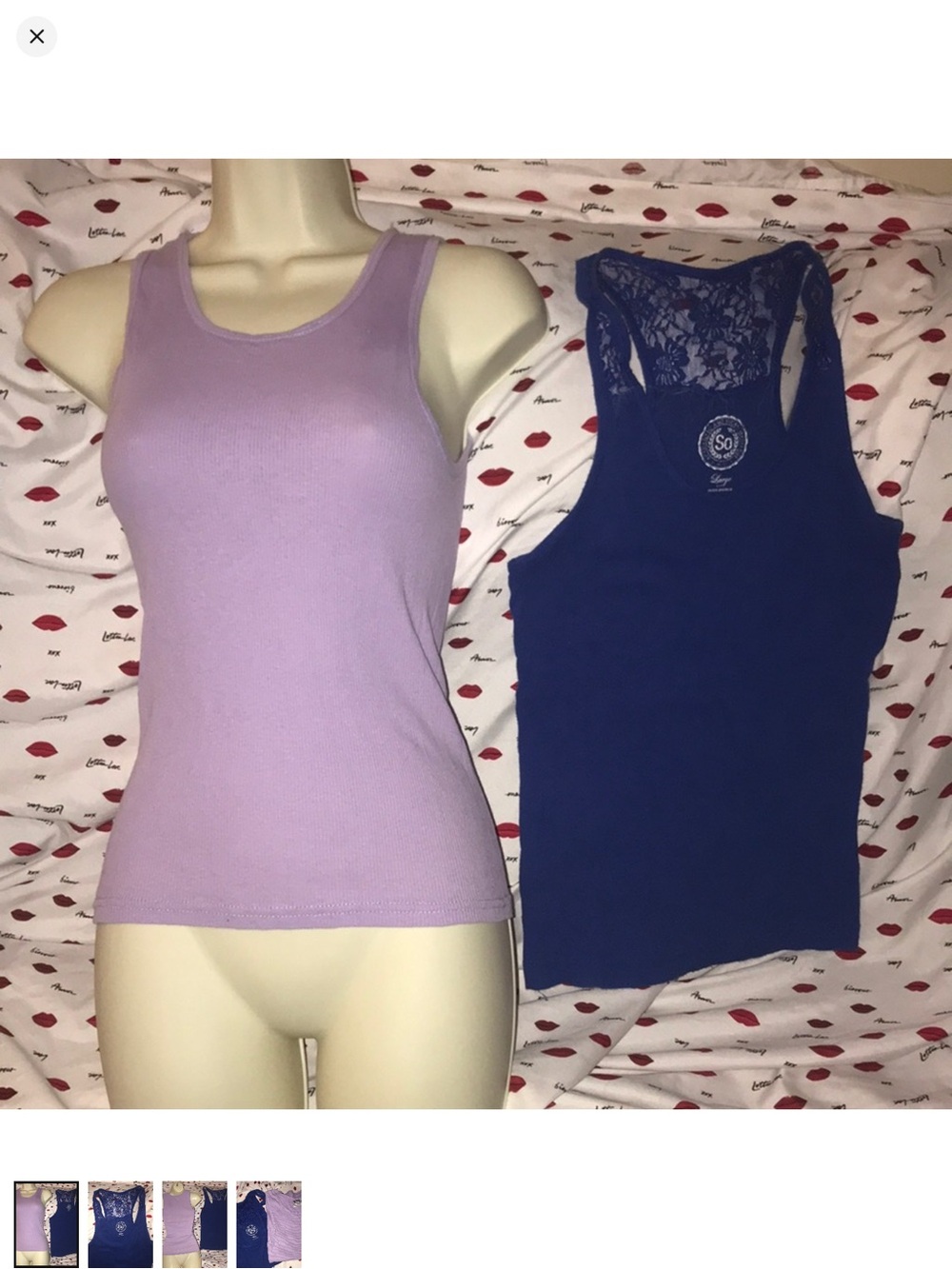 Bundle of 2 large tank tops purple and blue
